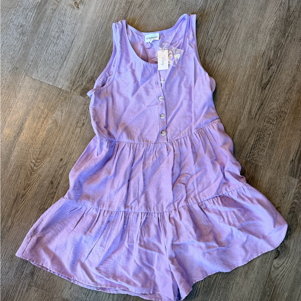 Lavender Sleeveless Button-Front Romper New With Tags Girls XL